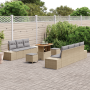 Conjunto de Sofá de Jardín de 10 Piezas con Cojines Beige