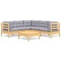 Juego de muebles de jardín 6 pzas y cojines madera maciza pino de vidaXL, Conjuntos de jardín - Ref: Foro24-3096676, Precio: ...