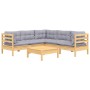 Gartenmöbelset 6-tlg. mit Kissen aus massivem Kiefernholz von vidaXL, Gartensets - Ref: Foro24-3096676, Preis: 474,71 €, Raba...
