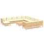 Muebles de jardín 13 piezas cojines madera de pino color crema de vidaXL, Conjuntos de jardín - Ref: Foro24-3097073, Precio: ...