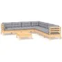 Juego de muebles de jardín 8 pzas y cojines madera maciza pino de vidaXL, Conjuntos de jardín - Ref: Foro24-3096796, Precio: ...