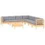 Juego de muebles de jardín 8 pzas y cojines madera maciza pino de vidaXL, Conjuntos de jardín - Ref: Foro24-3096796, Precio: ...