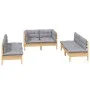 Garden furniture set 6 pieces and cushions solid pine wood by vidaXL, Garden sets - Ref: Foro24-3096207, Price: 449,31 €, Dis...