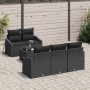 Conjunto de sofá de jardín Manual 6 pcs Negro 55 x 55 x 37 cm