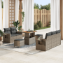 Conjunto de Sofá de Jardín de 8 Piezas con Cojines Gris
