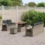 Conjunto de Sofá de Jardín de 8 Piezas con Cojines Gris