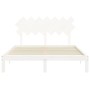 Double bed frame with white solid wood headboard by vidaXL, Beds and slatted bases - Ref: Foro24-3193732, Price: 151,14 €, Di...