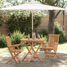 Conjunto de Bistro de Jardín Plegable de 3 Piezas de Madera