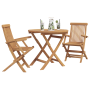 Conjunto de Bistro de Jardín Plegable de 3 Piezas de Madera