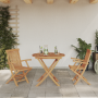 Conjunto de Bistro de Jardín Plegable de 3 Piezas de Madera