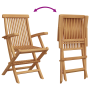 Conjunto de Bistro de Jardín Plegable de 3 Piezas de Madera