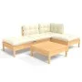 Gartenmöbel 5 Stück Kissen aus cremefarbenem Kiefernholz von vidaXL, Gartensets - Ref: Foro24-3096292, Preis: 347,69 €, Rabat...