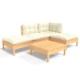 Gartenmöbel 5 Stück Kissen aus cremefarbenem Kiefernholz von vidaXL, Gartensets - Ref: Foro24-3096292, Preis: 358,38 €, Rabat...