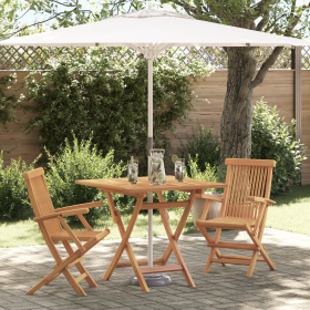 Conjunto Bistro de Jardín Plegable de 3 Piezas de Madera Sólida