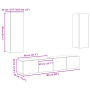 Conjunto de Mueble para TV de 4 Piezas - Montado en la Pared