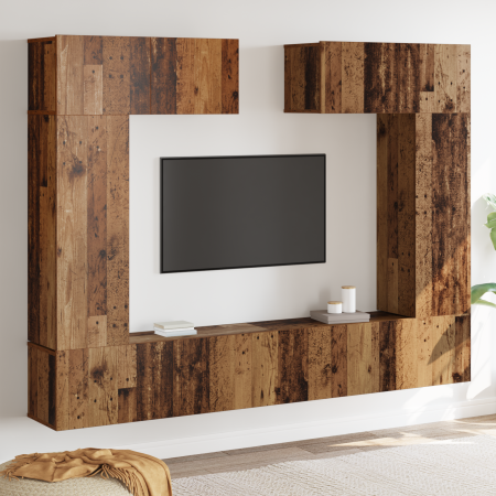 Set de Mueble para TV de 6 piezas Madera Vieja Madera