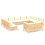 Garden furniture 11 pieces and cushions solid cream pine wood by vidaXL, Garden sets - Ref: Foro24-3097259, Price: 908,30 €, ...