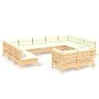 Garden furniture 11 pieces and cushions solid cream pine wood by vidaXL, Garden sets - Ref: Foro24-3097259, Price: 891,07 €, ...
