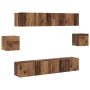 Set de Cabinet de TV de 6 Piezas Madera Vieja