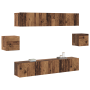 Set de Cabinet de TV de 6 Piezas Madera Vieja