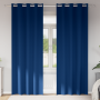 Cortinas con cortinas 2 pcs Azul oscuro 245 x 140 cm Poliéster