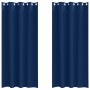 Cortinas con cortinas 2 pcs Azul oscuro 245 x 140 cm Poliéster