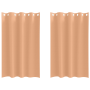 Cortinas con cortinas 2 pcs Marrón claro 175 x 140 cm Poliéster