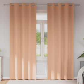Cortinas con cortinas 2 pcs Marrón claro 245 x 140 cm Poliéster