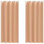 Cortinas con cortinas 2 pcs Marrón claro 245 x 140 cm Poliéster