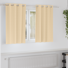 Cortinas con cortinas 2 pcs Crema 140 x 140 cm Poliéster