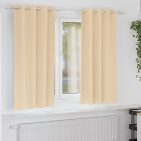 Cortinas con cortinas 2 pcs Crema 175 x 140 cm Poliéster