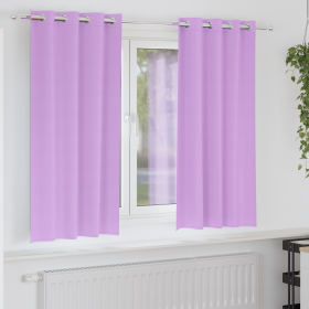 Cortinas con cortinas 2 pcs Morado 175 x 140 cm Poliéster