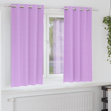 Cortinas con cortinas 2 pcs Morado 175 x 140 cm Poliéster