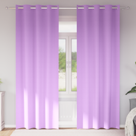 Cortinas con cortinas 2 pcs Morado 225 x 140 cm Poliéster
