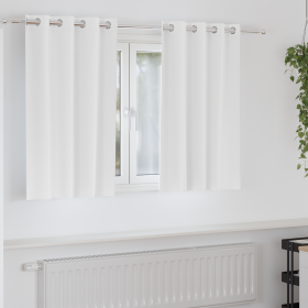 Cortinas con cortinas 2 pcs Blanco puro 140 x 140 cm Poliéster