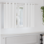 Cortinas con cortinas 2 pcs Blanco puro 140 x 140 cm Poliéster