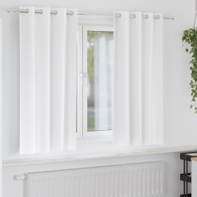 Cortinas con cortinas 2 pcs Blanco puro 175 x 140 cm Poliéster