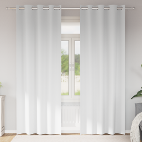 Cortinas con cortinas 2 pcs Blanco puro 225 x 140 cm Poliéster