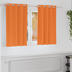 Cortinas 2 pcs Naranja brillante 140 x 140 cm Poliéster