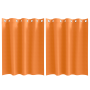 Cortinas 2 pcs Naranja brillante 140 x 140 cm Poliéster