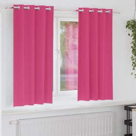 Cortinas 2 pcs Rosa brillante 175 x 140 cm Poliéster