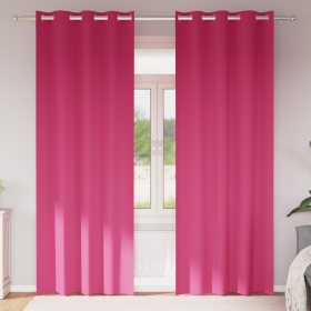Cortinas 2 pcs Rosa brillante 245 x 140 cm Poliéster