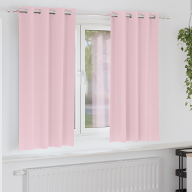 Cortinas con cortinas 2 pcs Rosa bebé 175 x 140 cm Poliéster