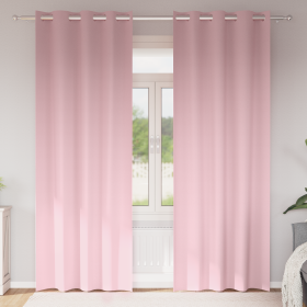 Cortinas con cortinas 2 pcs Rosa bebé 260 x 140 cm Poliéster
