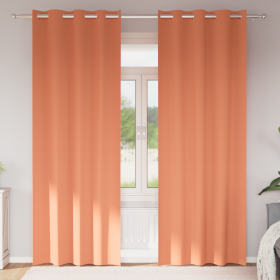 Cortinas con cortinas 2 pcs Terracota 245 x 140 cm Poliéster