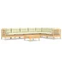 Garden furniture 8 pieces and cushions solid cream pine wood by vidaXL, Garden sets - Ref: Foro24-3096701, Price: 640,78 €, D...