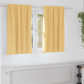 Cortinas con cortinas 2 pcs Beige 140 x 140 cm Poliéster