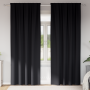 Cortinas con cortinas 2 pcs Negro 245 x 140 cm Poliéster