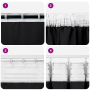 Cortinas con cortinas 2 pcs Negro 245 x 140 cm Poliéster