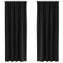Cortinas con cortinas 2 pcs Negro 260 x 140 cm Poliéster